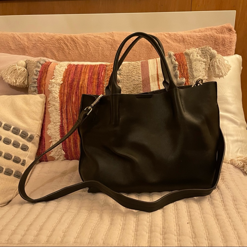 Black leather purse